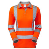 Pulsar Protect Women's Hi Vis Long Sleeve Polo Shirt Yellow or Orange Railway Certified