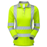 Pulsar Protect Women's Hi Vis Long Sleeve Polo Shirt Yellow or Orange Railway Certified