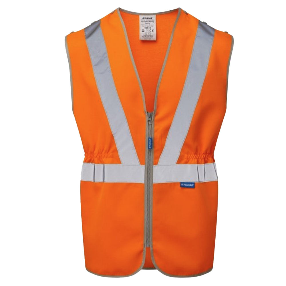 Pulsar Protect Hi Vis Tear Apart Vest Orange RIS-3279-TOM Rail Safety