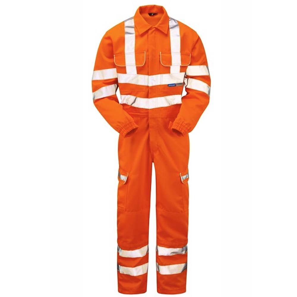 Pulsar Hi Vis Coverall Yellow or Orange Teflon Coated Rail Spec Workwear