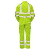 Pulsar Hi Vis Coverall Yellow or Orange Teflon Coated Rail Spec Workwear