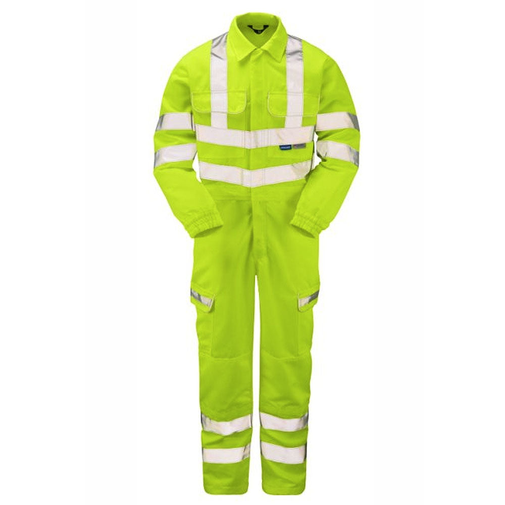Pulsar Hi Vis Coverall Yellow or Orange Teflon Coated Rail Spec Workwear