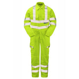 Pulsar Hi Vis Coverall Yellow or Orange Teflon Coated Rail Spec Workwear