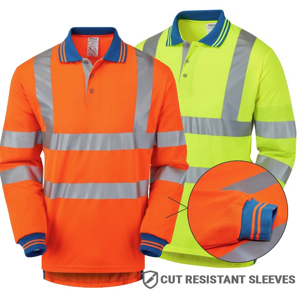 Pulsar Protect Hi Vis Cut Resistant Long Sleeve Polo Shirt
