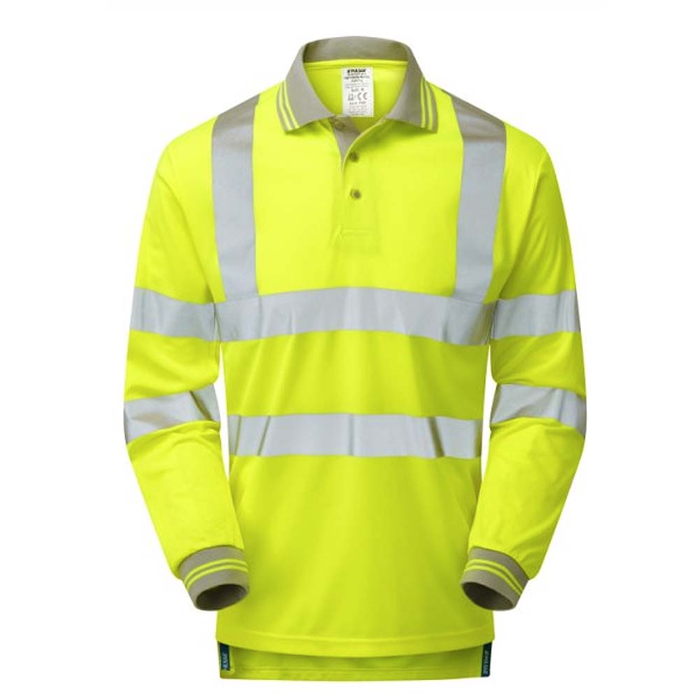 Pulsar Hi Vis Long Sleeve Polo Shirt Orange Class 3 Railway Safety