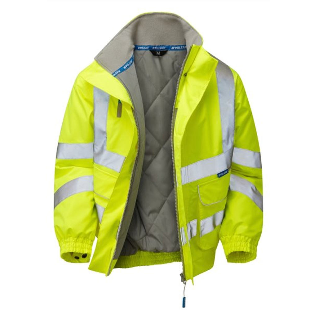 Pulsar Protect Padded Bomber Jacket Yellow or Orange Hi Vis Waterproof Railspec