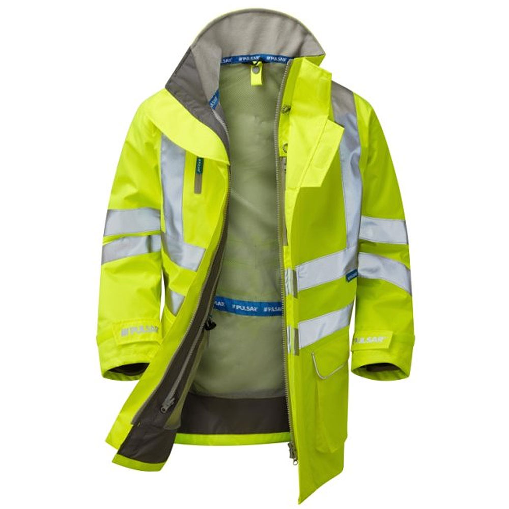 Pulsar Protect Hi Vis Storm Coat Orange Waterproof Railway Jacket