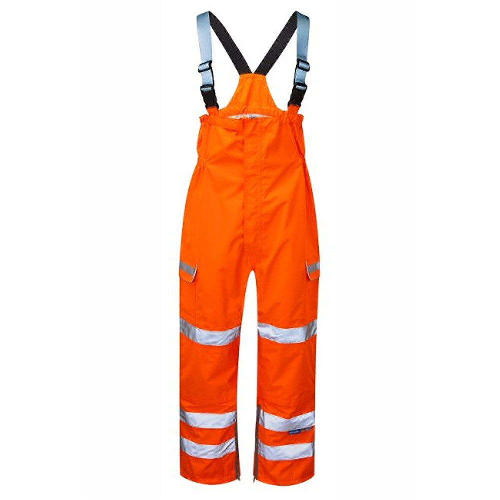 Pulsar Protect Hi Vis Waterproof Salopette Orange Rail Compliant