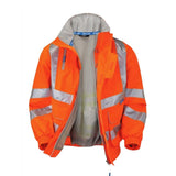 Pulsar Protect Waterproof Hi Vis Bomber Jacket Orange Mesh Lined