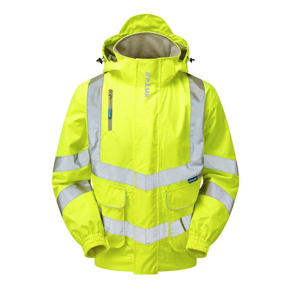 Pulsar Protect Waterproof Hi Vis Bomber Jacket Orange Mesh Lined