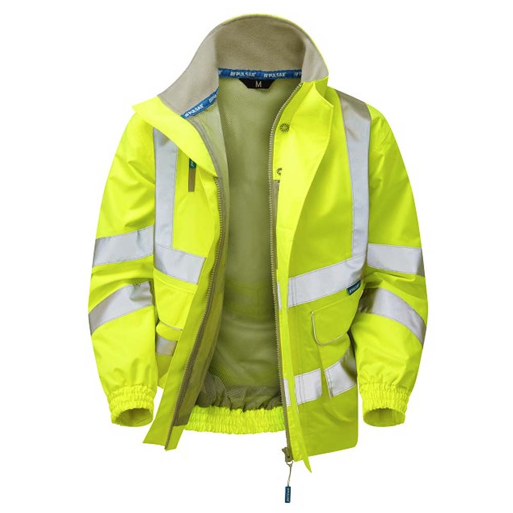 Pulsar Protect Waterproof Hi Vis Bomber Jacket Orange Mesh Lined