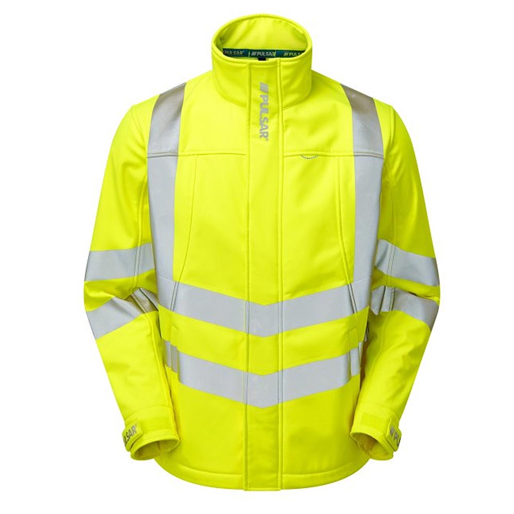 Pulsar Protect Hi Vis Softshell Jacket Orange Interactive Rail Spec