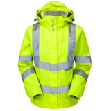 Pulsar Women's Hi Vis Waterproof Storm Coat Yellow or Orange Railway Certified