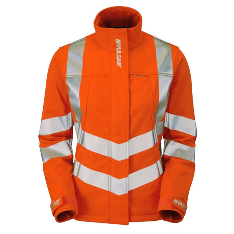 Pulsar Protect Women's Hi Vis Softshell Jacket Orange Windproof Work Jacket
