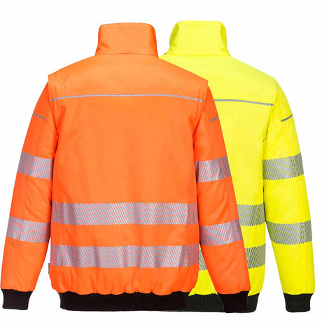Portwest PW3 Hi-Vis 3-in-1 Pilot Jacket Water Resistant Workwear