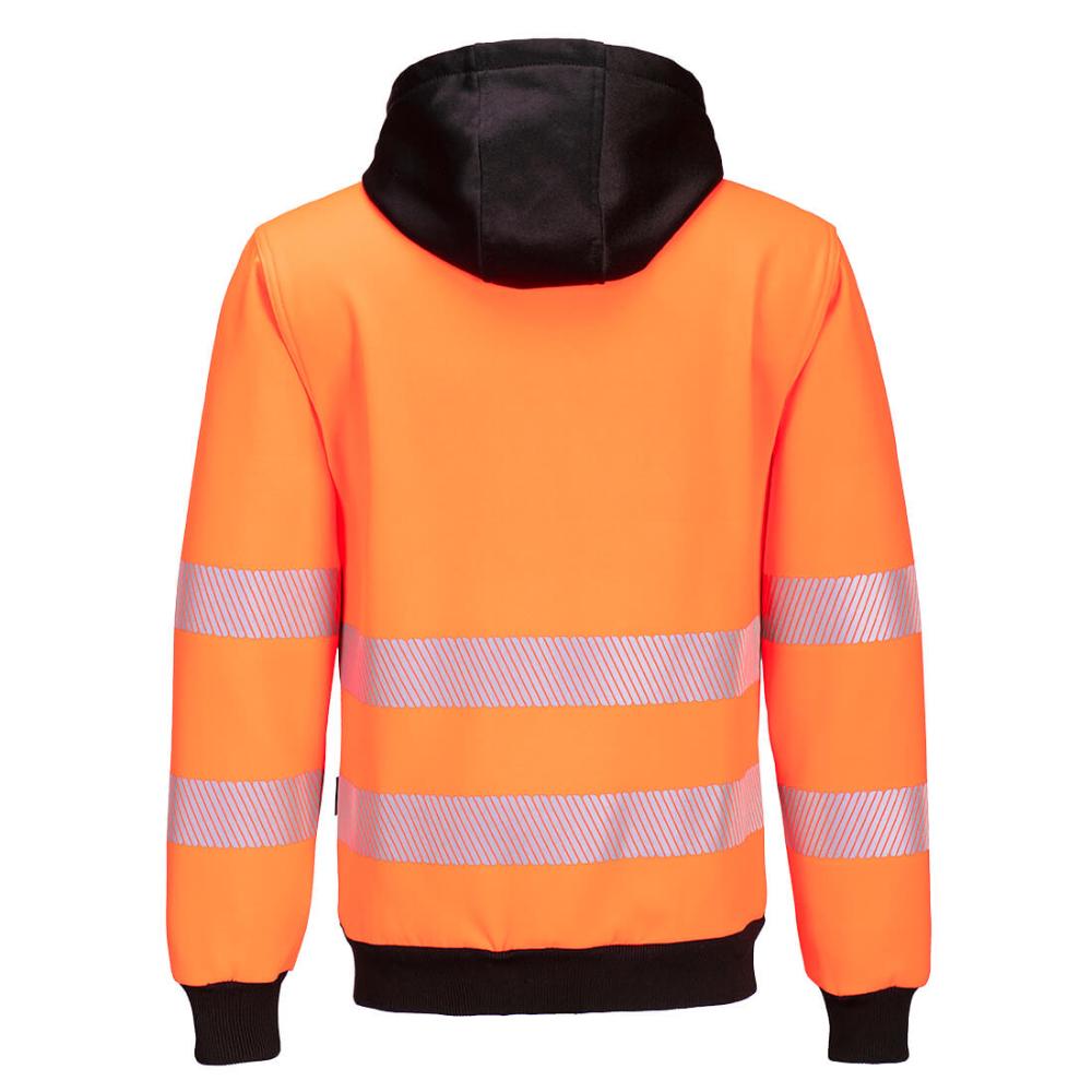 Portwest Hi Vis Hoodie Orange Black PW3 Reflective Work Hoodie