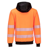 Portwest Hi Vis Hoodie Orange Black PW3 Reflective Work Hoodie