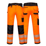 Portwest PW340 Hi Vis Work Trousers Orange Knee Pad Pockets