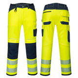 Portwest PW340 Hi Vis Work Trousers Yellow With Knee Pads