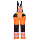 Portwest PW3 Hi Vis Winter Trousers Waterproof Insulated Detachable Bib