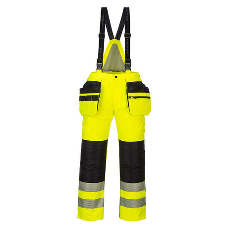 Portwest PW3 Hi Vis Winter Trousers Waterproof Insulated Detachable Bib
