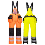 PW3 Hi-Vis Winter Trousers - Detachable Bib and Brace