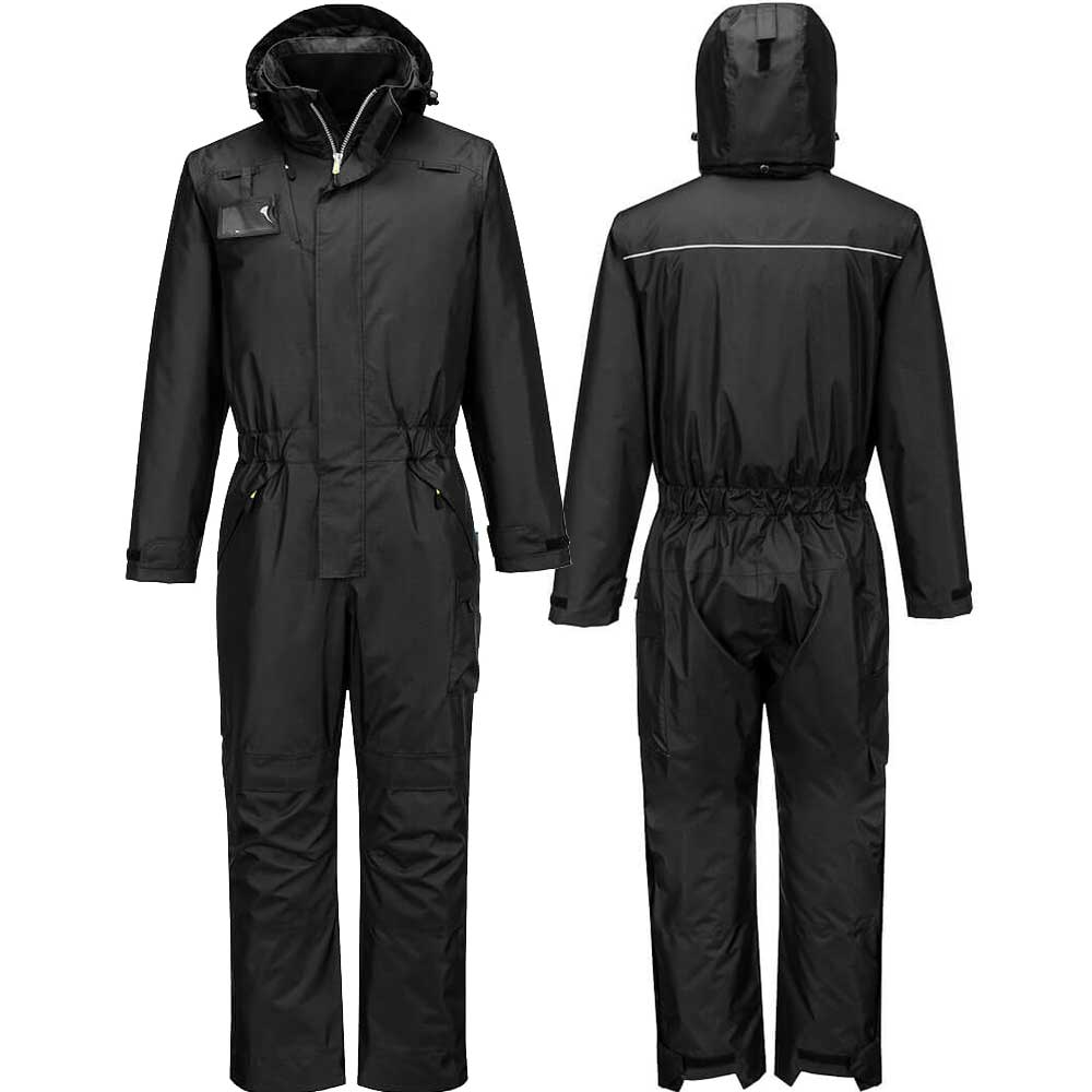 Portwest Black Waterproof Winter Thermal Coverall