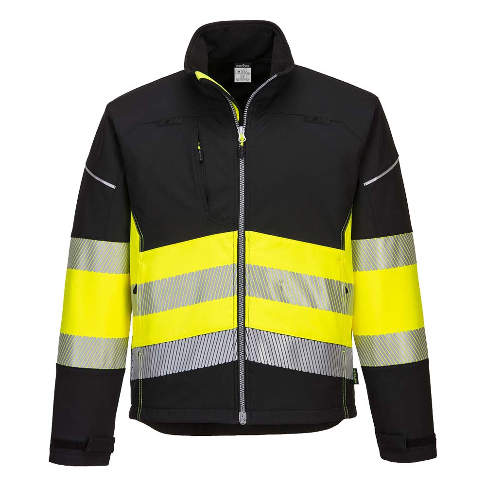 Portwest PW3 Hi Vis Softshell Jacket Class 1 Waterproof Work Jacket