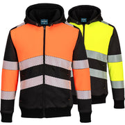 Portwest Hi Vis Hoodie Fleece Lined Winter Workwear