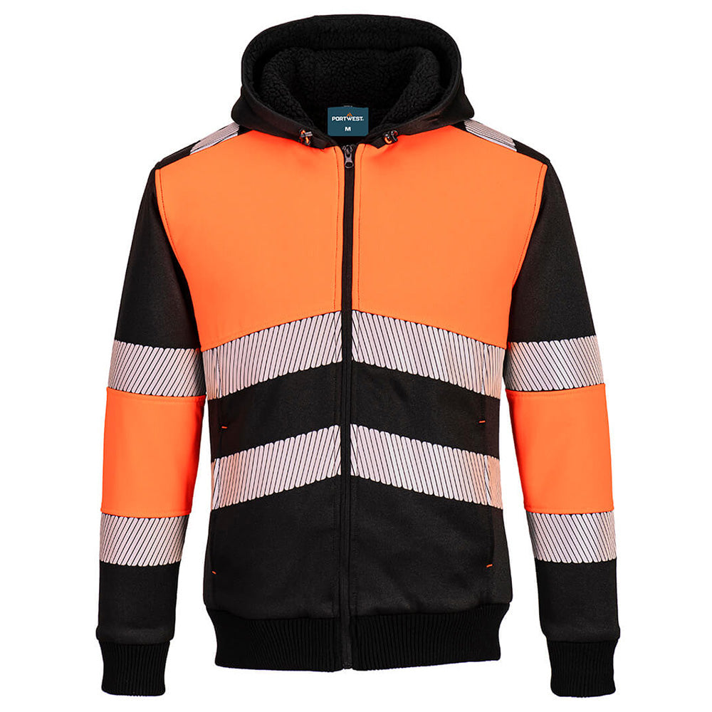 Portwest Hi Vis Hoodie Fleece Lined Winter Workwear