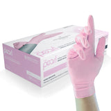 Pink pearl, medical grade, medium weight nitrile examination gloves