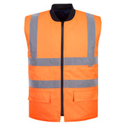 Orange Hi Vis Bodywarmer Reversible Work Body Warmer