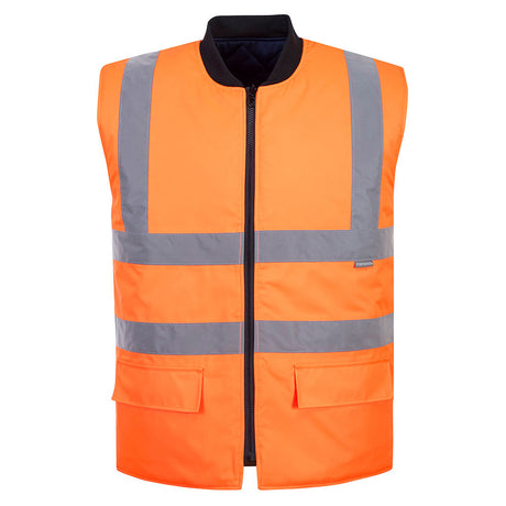 Orange Hi Vis Bodywarmer Reversible Work Body Warmer