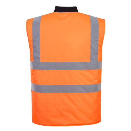 Portwest Hi Vis Reversible Body Warmer Orange Water Resistant Workwear