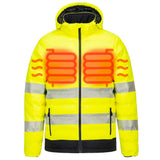 Portwest S548 Hi Vis Heated Jacket Battery Powered Ultrasonic Tunnel Coat