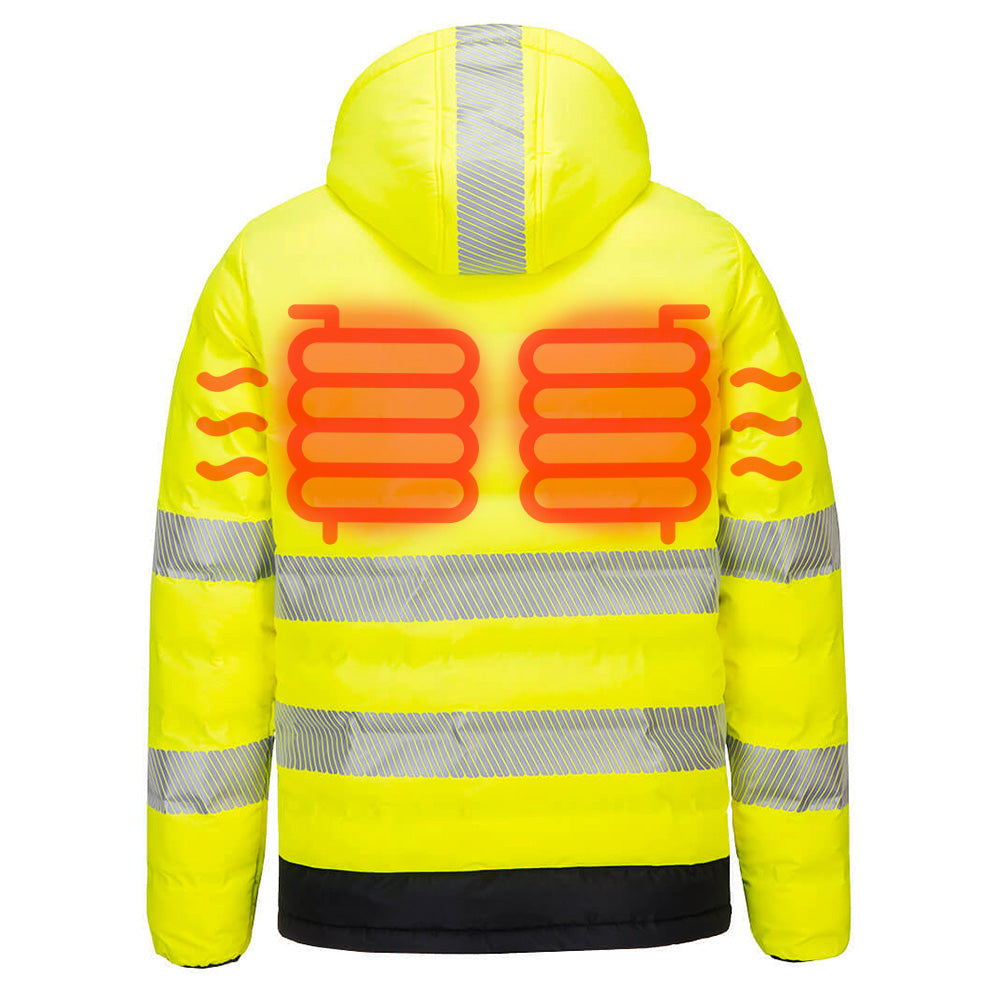 Portwest S548 Hi Vis Heated Jacket Battery Powered Ultrasonic Tunnel Coat