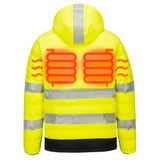 Portwest S548 Hi Vis Heated Jacket Battery Powered Ultrasonic Tunnel Coat