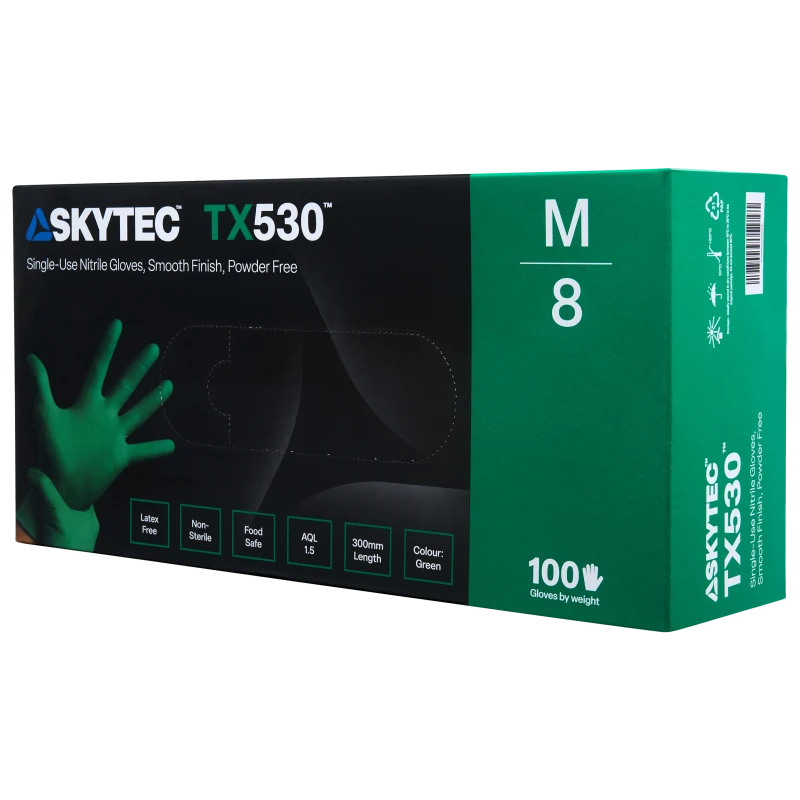 Skytec TX530 Nitrile Disposable Gloves Extended Cuff Chemical Protection