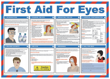 First Aid For Eyes 59 x 42cm Laminated Safety Poster