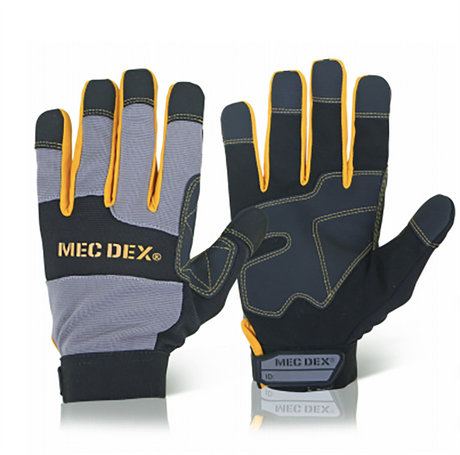MecDex Work Passion Impact Mechanics Gloves Synthetic Leather Multi-Purpose