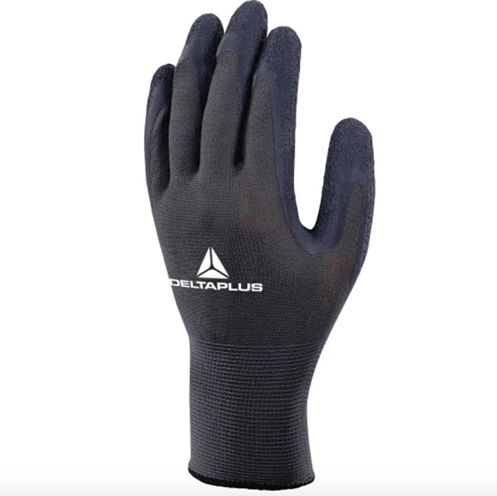 Delta Plus VE630 Latex Coated Polyester Work Gloves 13 Gauge Grey