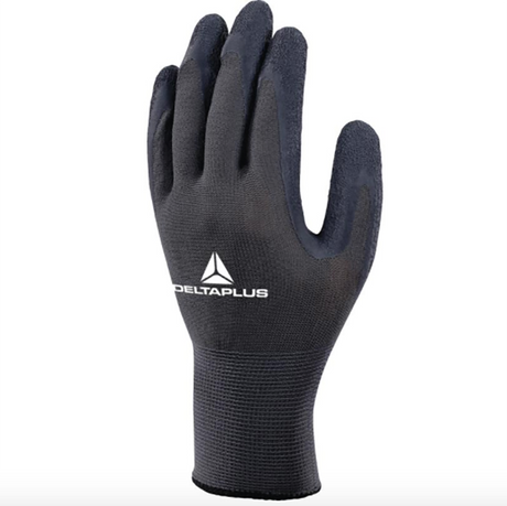 Delta Plus VE630 Latex Coated Polyester Work Gloves 13 Gauge Grey