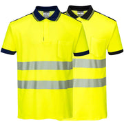 PW3 Hi-Vis Yellow Cotton Comfort Polo Shirt