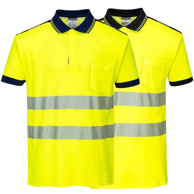 PW3 Hi-Vis Yellow Cotton Comfort Polo Shirt