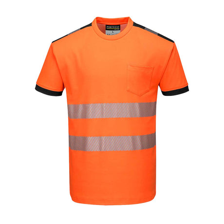 Portwest T181 Hi Vis Cotton Comfort T-Shirt Orange Moisture Wicking