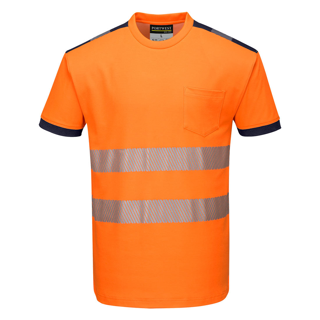 Portwest T181 Hi Vis Cotton Comfort T-Shirt Orange Moisture Wicking