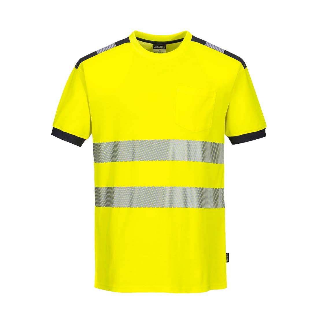 Portwest Hi Vis T-Shirt Cotton Comfort Yellow Reflective Work Tee