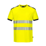 Portwest Hi Vis T-Shirt Cotton Comfort Yellow Reflective Work Tee