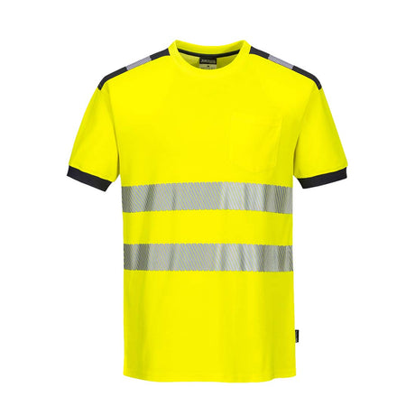 Portwest Hi Vis T-Shirt Cotton Comfort Yellow Reflective Work Tee