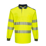 Portwest Hi Vis Polo Shirt Long Sleeve Cotton Comfort Class 3